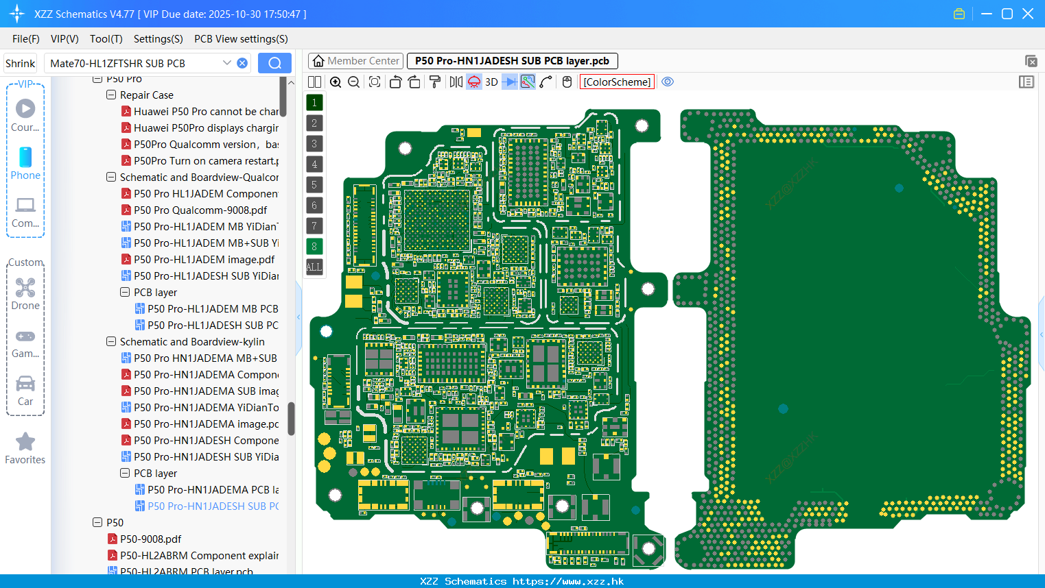 Huawei P50 Pro-HN1JADESH SUB PCB Layer